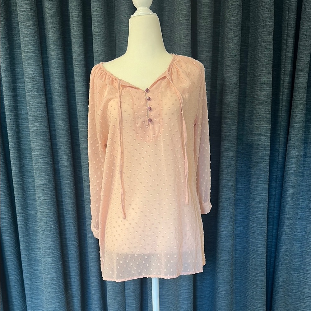 Matilda Jane Pink 3/4 Sleeve Swiss Dot top